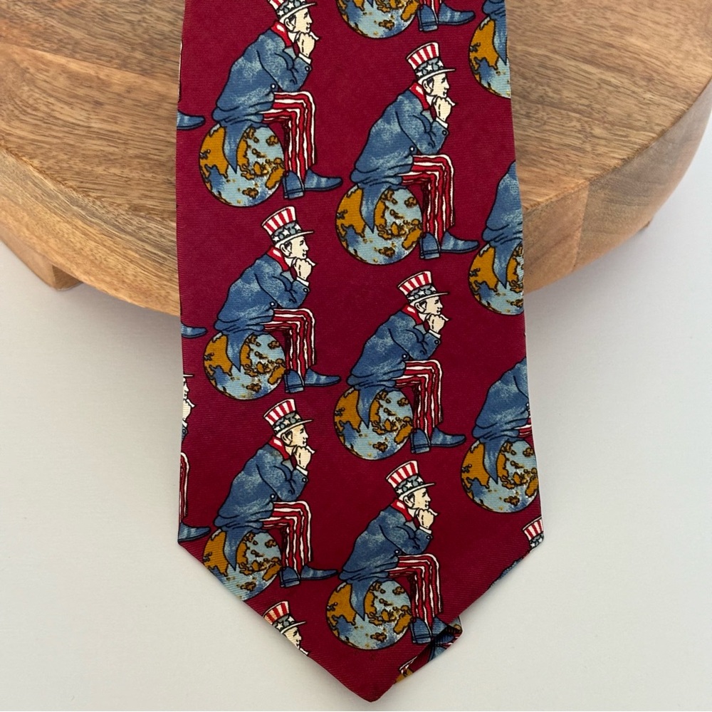 Patriotic Dom Loper of Beverly Hills Italian 100% Silk Necktie